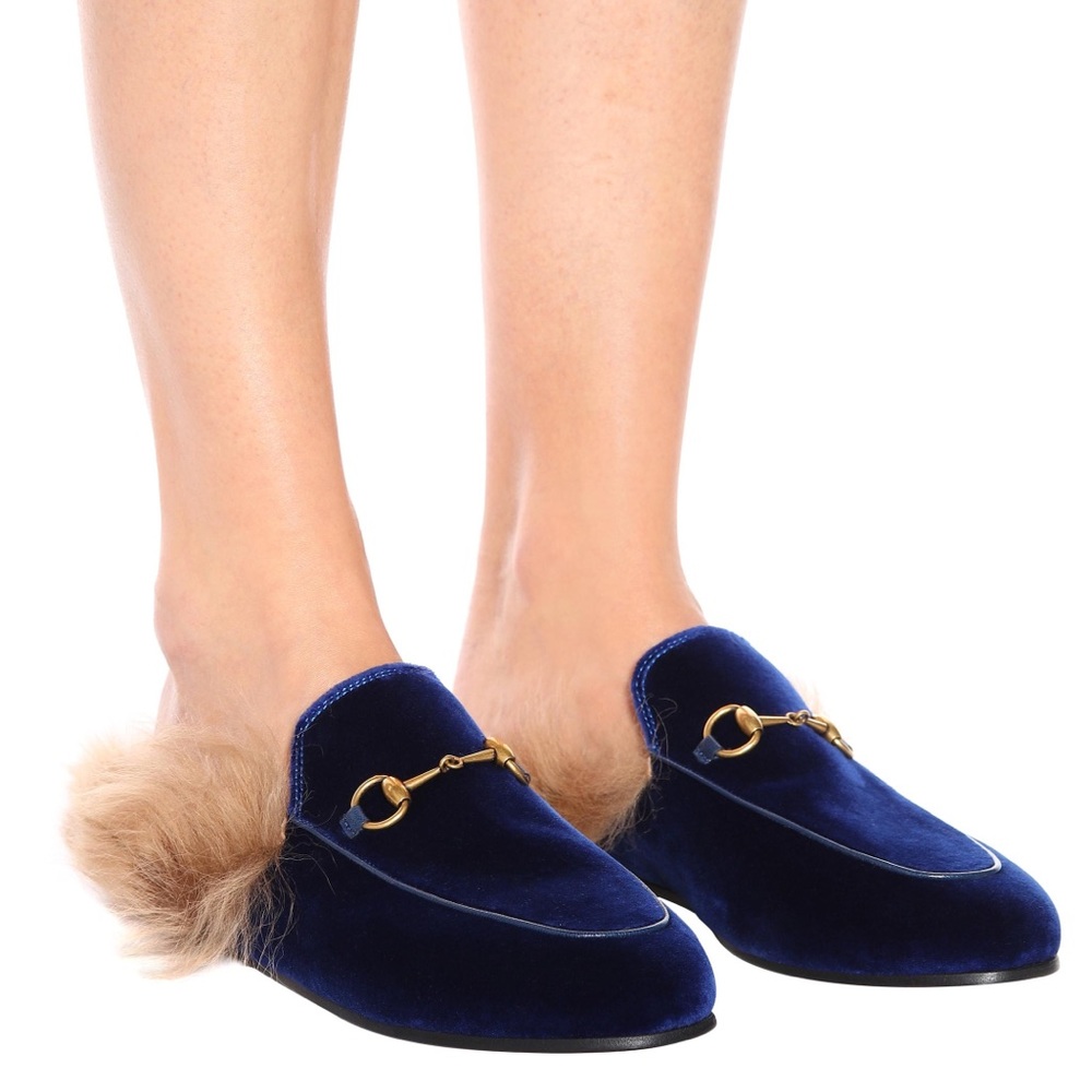 Gucci Princetown Velvet Mules - Picture 2 of 9